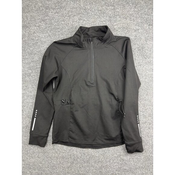 Cali Sport Pullover Womens XL Black Half Zip Reflective Athletic Running Top - Picture 1 of 5